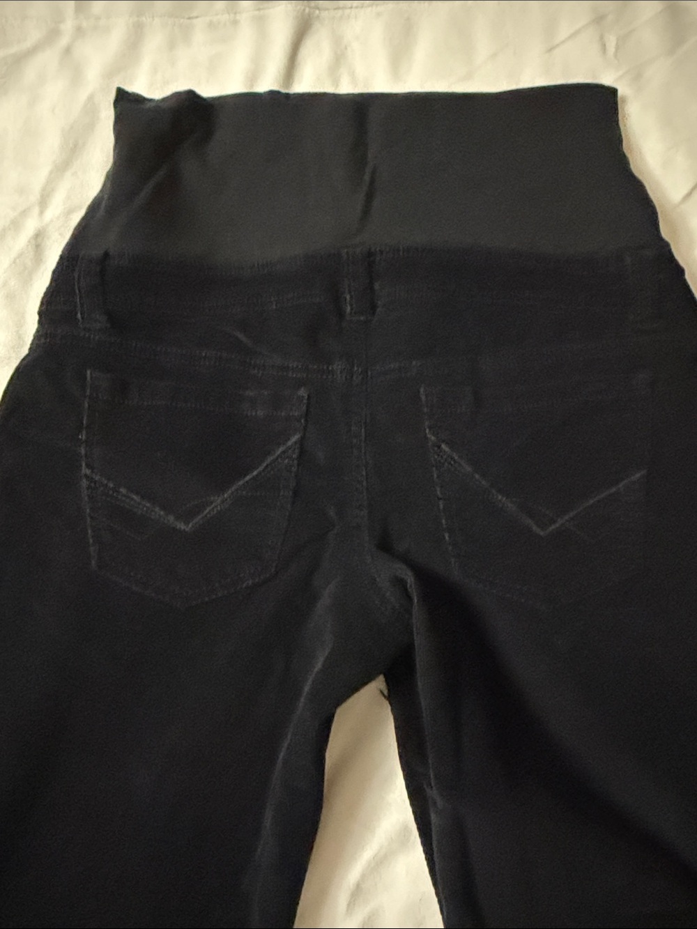 Thyme Maternity Black Corduroy Pull-On Maternity Pants - Picture 5 of 12